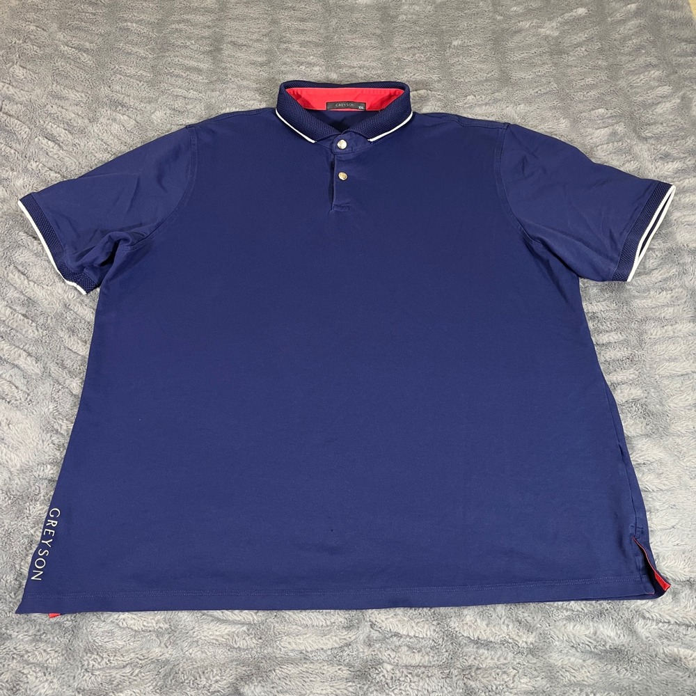 Greyson Mens XXL Navy Blue Pima Cotton Blend Short Sleeve Golf Polo Shirt AN567‎